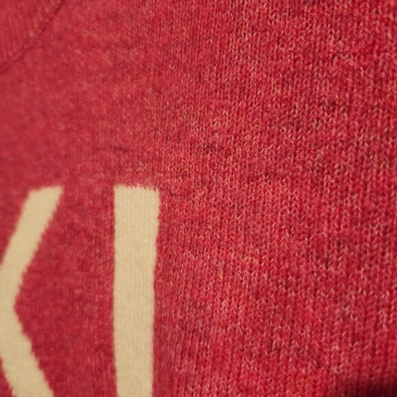 CeCe Women’s Size Medium Pink “Ski” Sweater Crew Neck Oversized Winter Knit - Picture 4 of 6